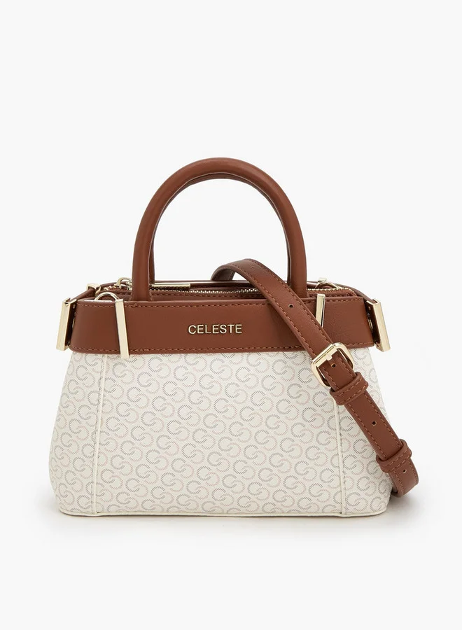 سيليست Textured Satchel Bag With Detachable Strap